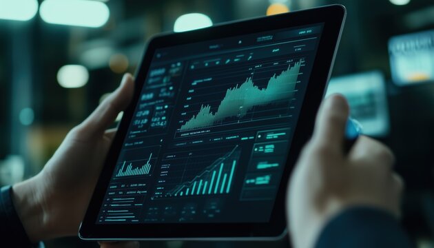 Financial Analysts Use Digital Tablet To Analyze Business Financial Reports And Plan Investment Project During Corporate Meeting, Demonstrating Successful Teamwork.