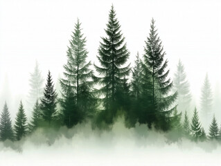 For&ecirc;t de sapins en fond