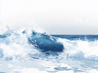 Obraz premium Vagues sur l'océan en fond