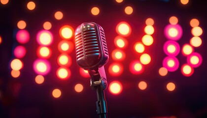 Entertainment Nightlife: Stand-Up Comedy Show Signboard, Live Vocal Concert Event At A Vibrant Nightclub Venue With Catchy Title