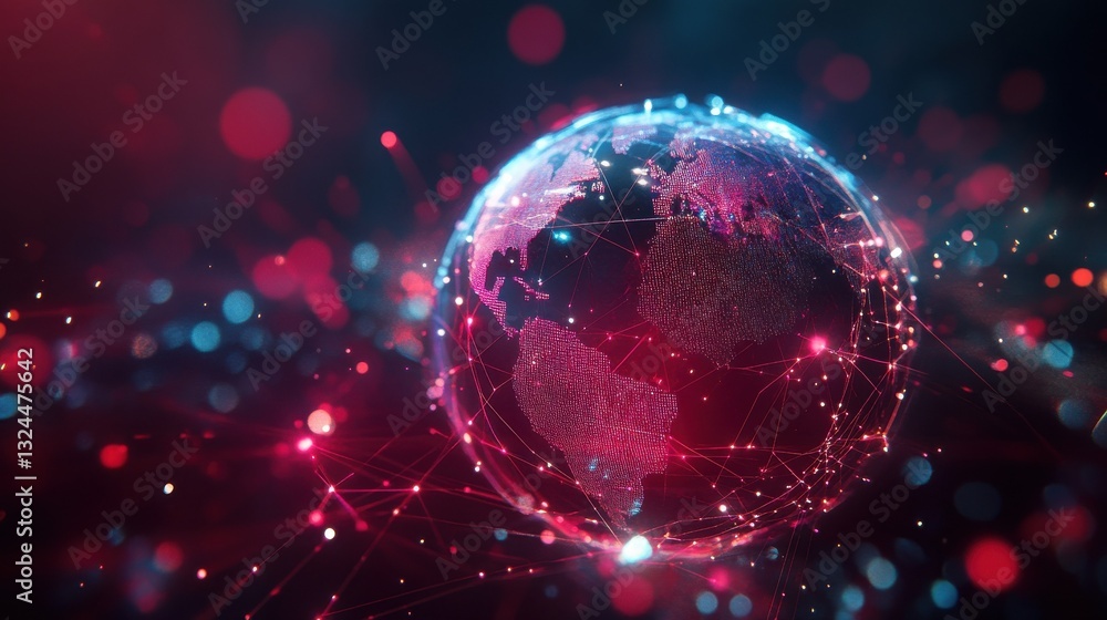 Poster global business connections. corporate networking. concept of networking in a corporation. ai genera