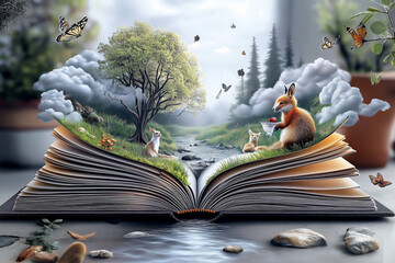 The fairy tale comes to life in the book, presenting reading as an immersion in the magical world of reading and miracles