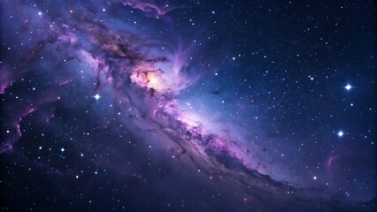 "Deep Space Galaxy Nebula Image: Swirling Blue, Violet, Pink and Gold Dust Clouds with Bright Stars - A Cosmic Masterpiece.".