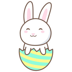 Fototapeta premium Cute Bunny in Easter Egg Illustration