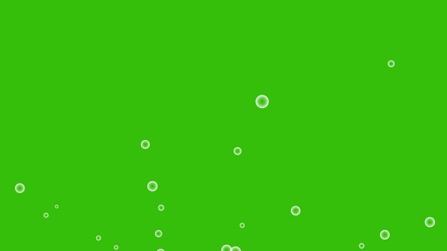 bubble animation Abstract white bubble background. Distribution of bubbles moving from bottom to top. Cosmetic Essence, green screen