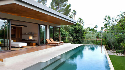 Luxury Villa with Infinity Pool and Modern Architecture in a Tropical Landscape