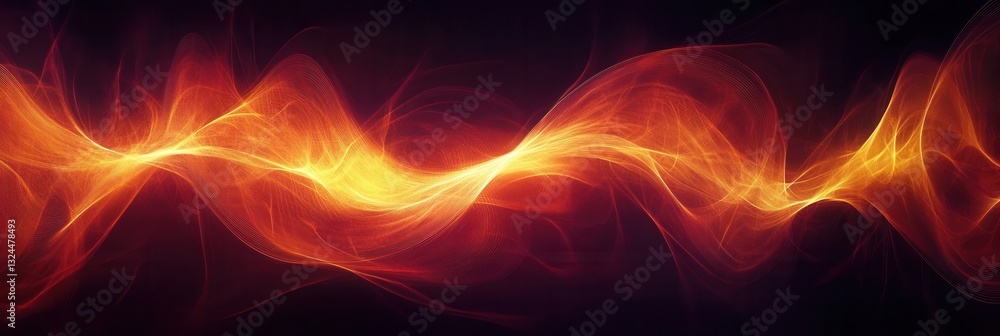 Poster Dynamic abstract background featuring energetic waves in vibrant red and orange hues with a bold and lively design