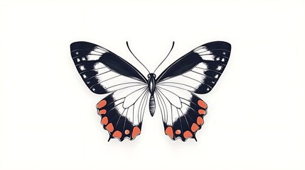Obraz premium Elegant Butterfly for White Background.