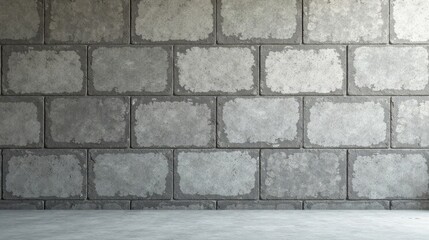 Obraz premium Textured Concrete Block Wall with Empty Floor Space Ideal for Design and Architectural Presentations