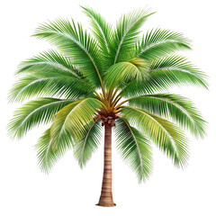 Isolated palm tree vector illustration on white background.AI Generated