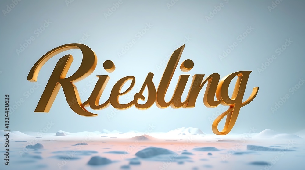 Poster riesling displayed in elegant typography with a light background and subtle textures