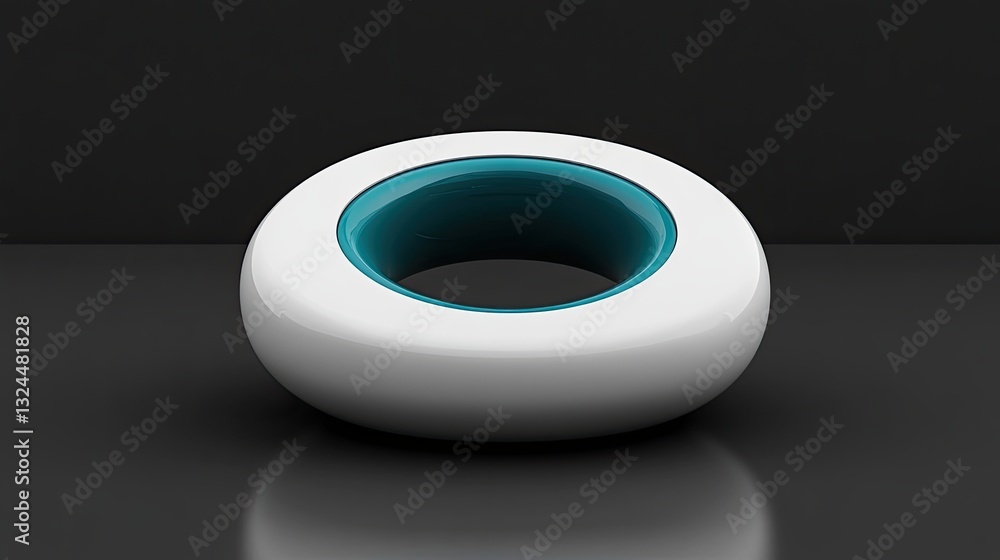 Poster a 3d minimal representation of a ring with an illuminated inner border