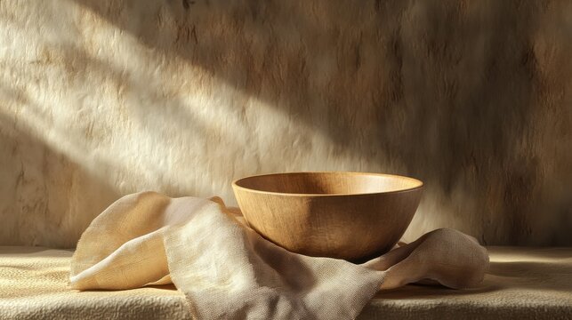 Maundy Thursday Scene with Bowl and Linen Cloth