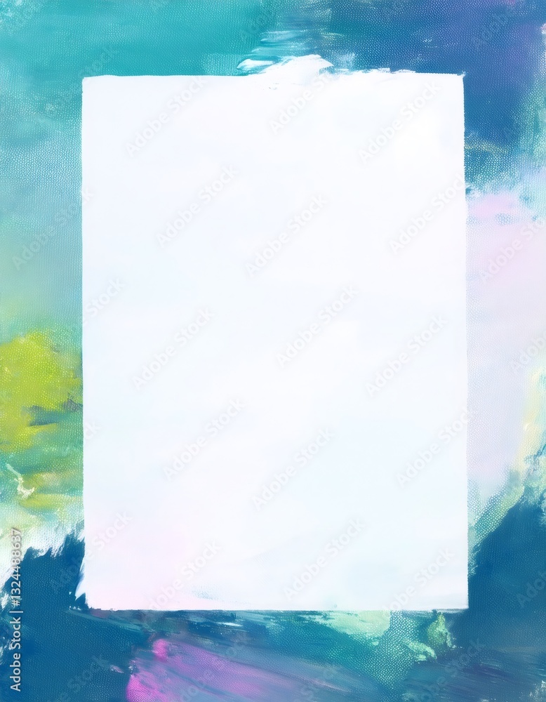 Poster white vertical rectangle over colorful abstract background creating poster effect