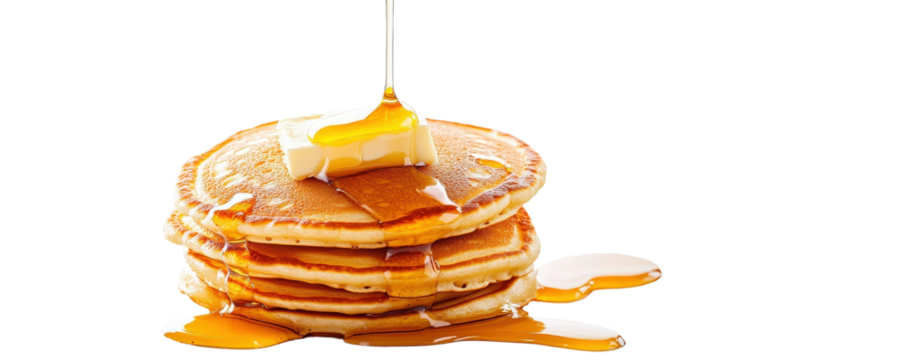 Delicious Stack of Fluffy Pancakes Topped with Maple Syrup and Butter