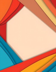 Colorful abstract poster background with layered paper shapes creating a modern and vibrant design