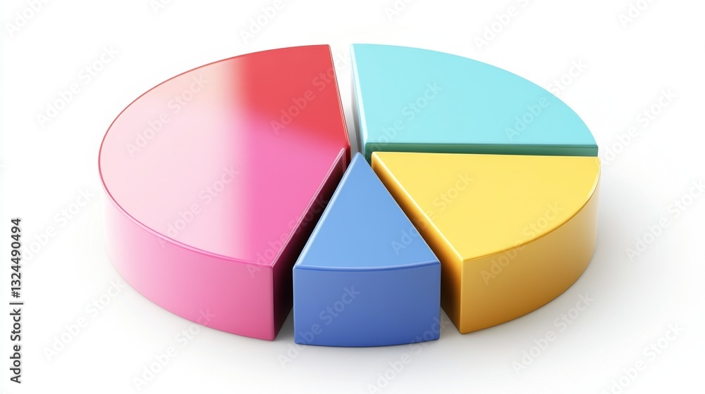 Aufkleber a minimalist d pie chart with clearly labeled segments, allowing for easy interpretation in a busine