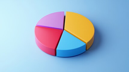 A minimalist D pie chart with a smooth, polished design and clearly marked sections for easy data interpretation.
