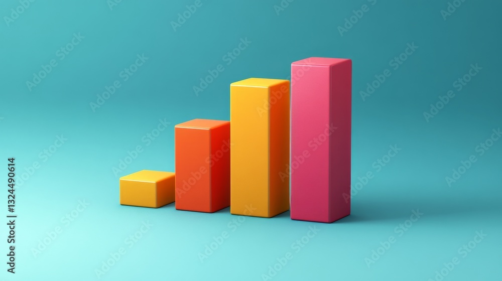 Aufkleber a simple d bar chart with smooth edges and clear color contrast, ideal for professional presentation