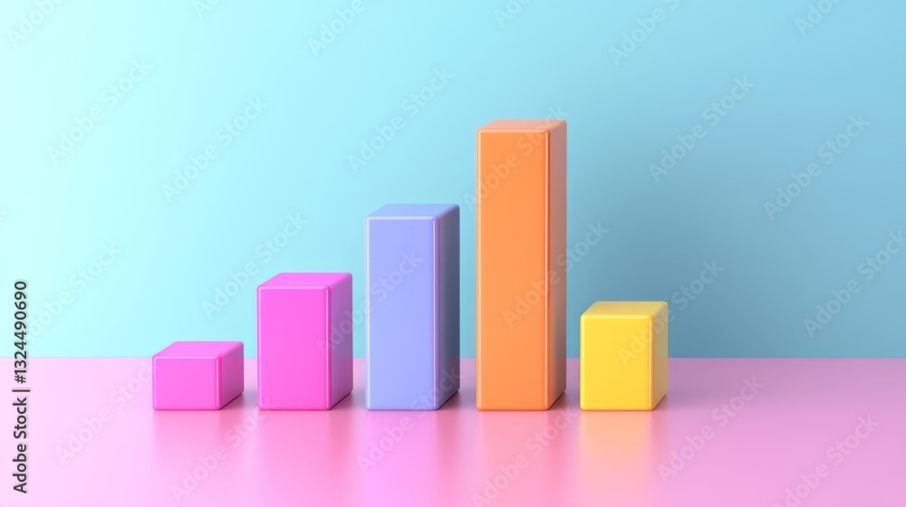 Aufkleber a simple and clean d bar graph with contrasting colors and clearly defined data values for an effect
