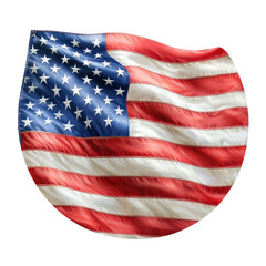 Obraz premium Iconic american flag displaying red white and blue colors symbolizing freedom and unity across the nation isolated on a white background.