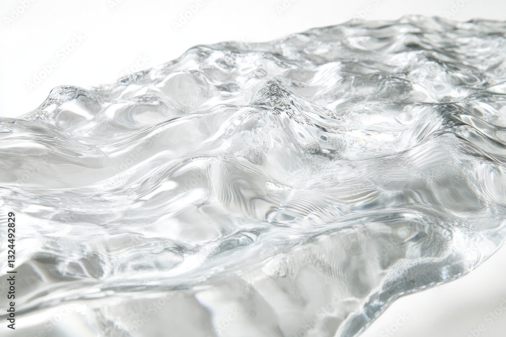 Poster crystal clear sea water with a soft undulating surface, showing subtle patterns of movement and ligh