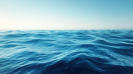 Obraz premium mesmerizing, blue, ocean, serene, nature, A beautiful and serene image of a gradient background showcasing the mesmerizing shades of ocean blue water from an eye level perspective