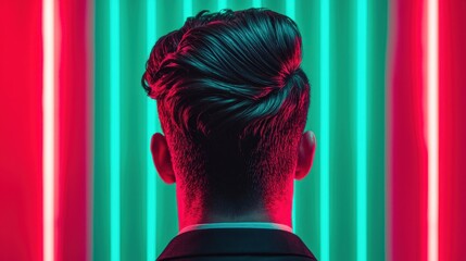 Rockabilly hairstyle with slickedback sides and voluminous quiff