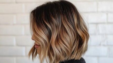 Elegant balayage with feathered layers in warm tones
