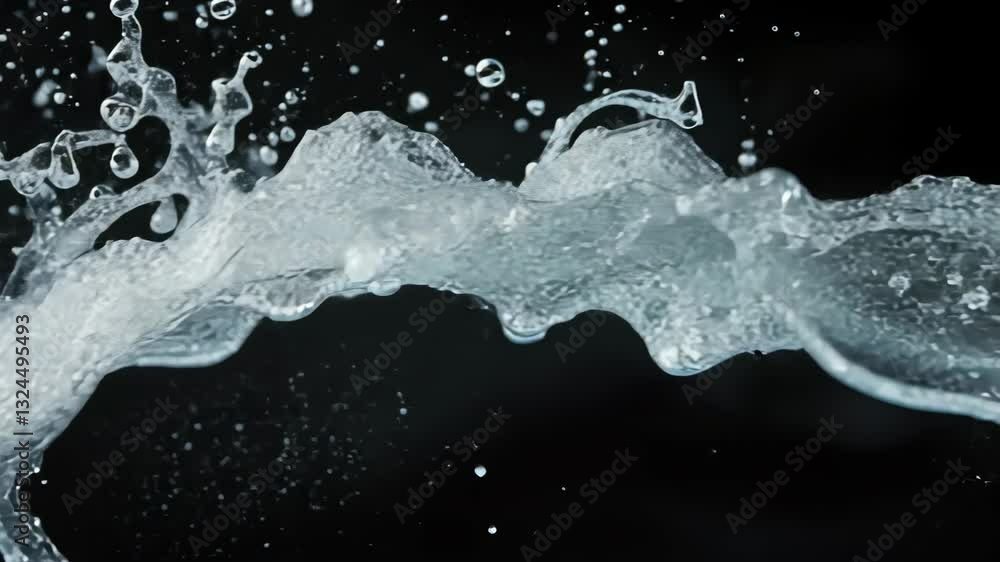 Poster dynamic splash of water in motion against dark background captures fluidity and energy