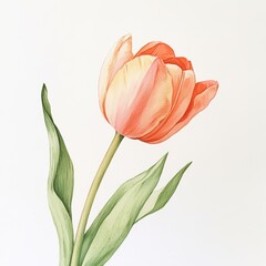 Beautiful tulip flower in Spring.