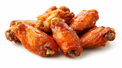 Close-up of a pile of delicious, golden-brown, barbecue chicken wings. Perfect for game day or any occasion!