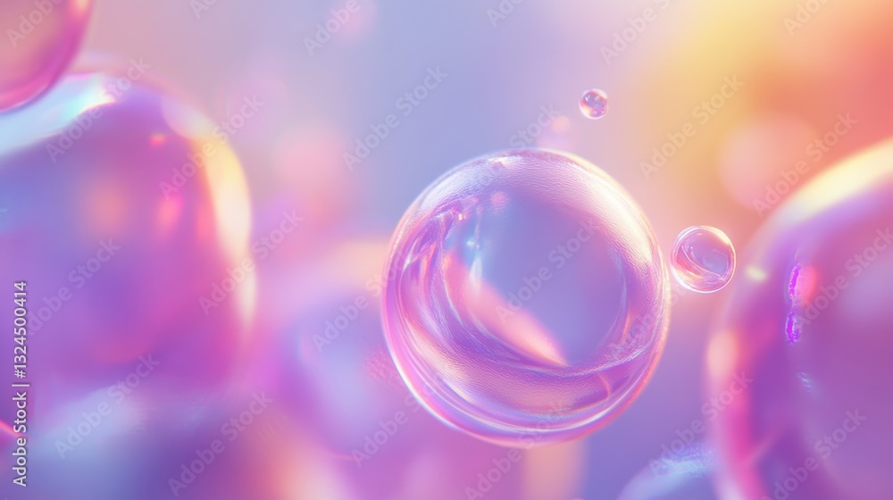 Poster abstract outline of light- colored circles bokeh. blurred background