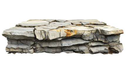 Stratified Stone Formation: A detailed image of a rugged, layered stone formation. The rough texture and natural color variations evoke a sense of geological history.