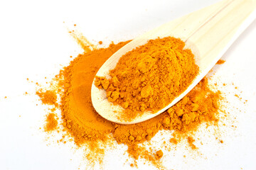 Textured pattern. Dry ground spice turmeric for cooking.