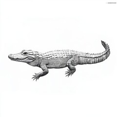 Obraz premium Detailed Crocodile Illustration