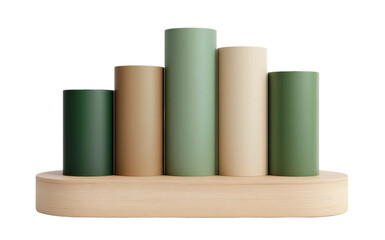 Colorful wooden decor in various heights, cut out