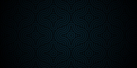 Overlapping Pattern with Transform Effect. Abstract Pattern wave lines gray spiral fabric vector black background. seamless fabric geomatics overlapping create retro backdrop pattern.	
