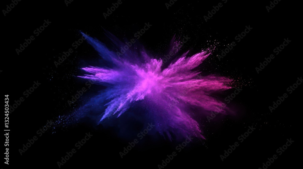 Poster vibrant powder explosion abstract multicolored dust cloud dynamic color splash background
