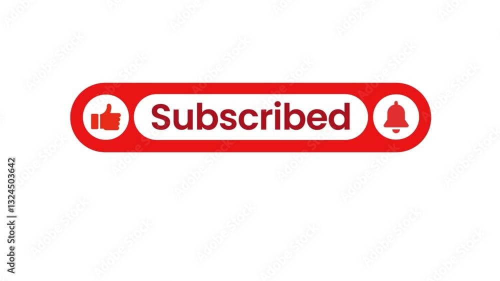 Poster pop up button animation of subscribe, like, notification bell icon on transparent background. 4k ani