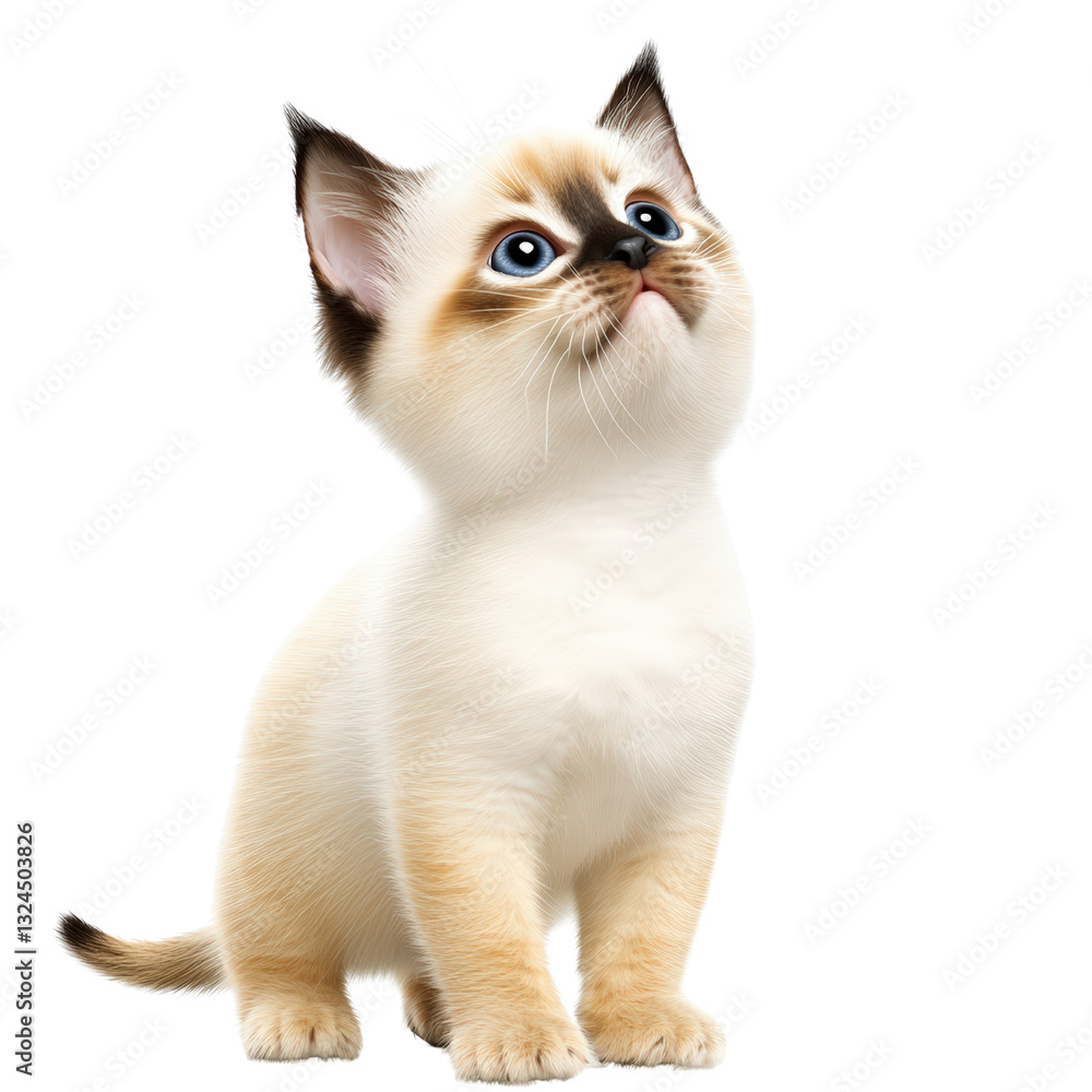 Poster a beautiful cat posing elegantly against a black background highlighting its features and captivatin