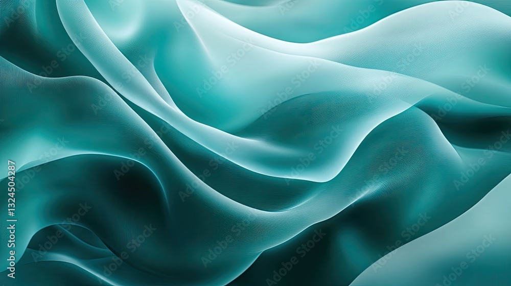 Poster abstract teal fabric waves swirling design texture background image