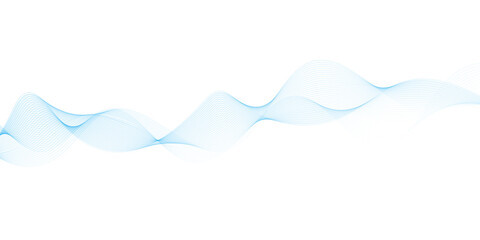 Abstract vector background with blue wavy lines. Blue wave background. Blue lines vector illustration. Curved wave. Abstract wave element.	