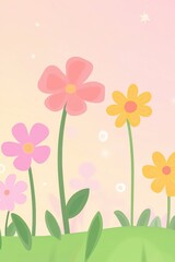 Naklejka premium Beautiful background template made of Spring flowers.