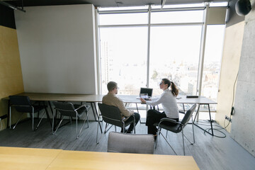 office workers working together