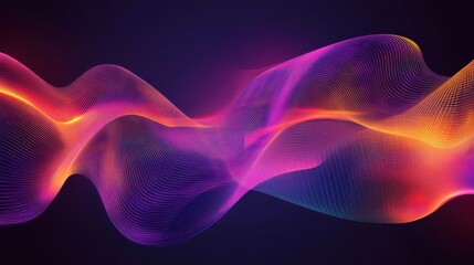 Fototapeta premium Orange and violet laser lines abstract hi-tech banner design. Vector neon background