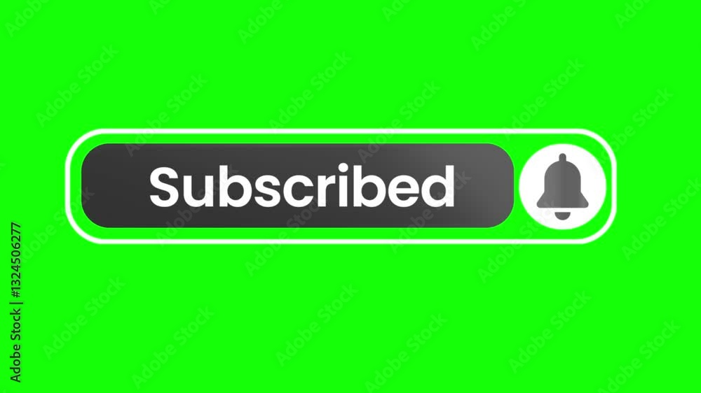 Poster pop up button animation of subscribe, like, notification bell icon on transparent background. 4k ani