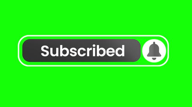 Pop up button animation of Subscribe, Like, Notification bell icon on transparent background. 4k animation isolated.
