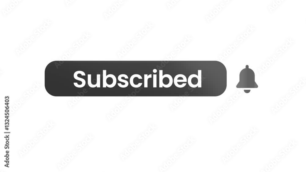 Poster pop up button animation of subscribe, like, notification bell icon on transparent background. 4k ani