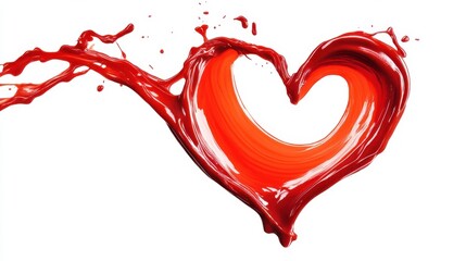 heart wave Red line wave of heart beat isolated on white background. This has clipping path.